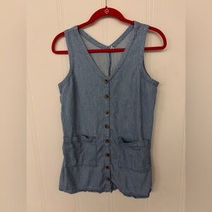 Old Navy Blue Pinstripe Sleeveless dress. A beautiful soft jean dress